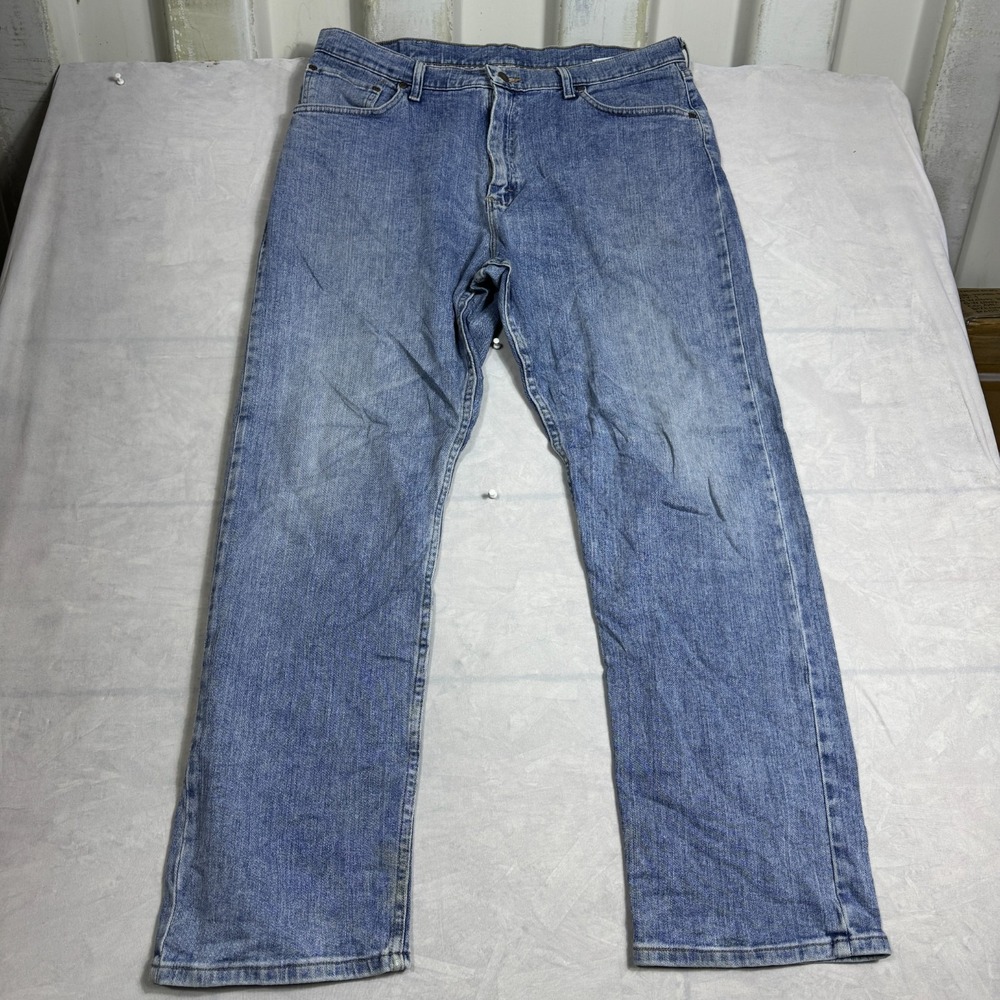 Wrangler Mens Straight Leg Jeans Blue Denim Relaxed Fit 5-Pocket Size 36x30